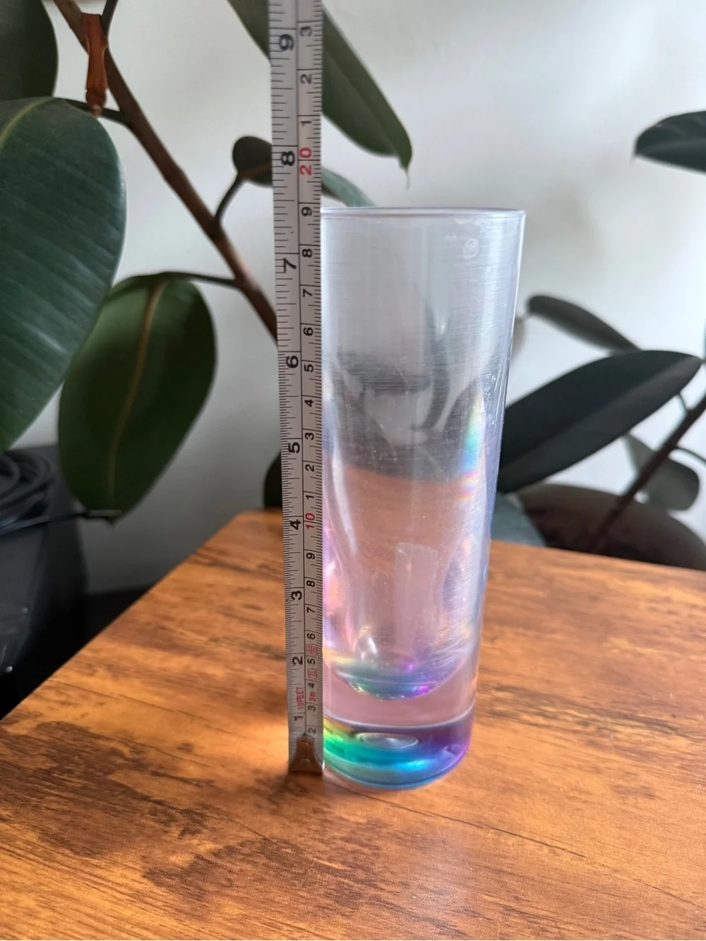 Iridescent Tall Glass Tumbler - Purple/Blue Hues hard plastic